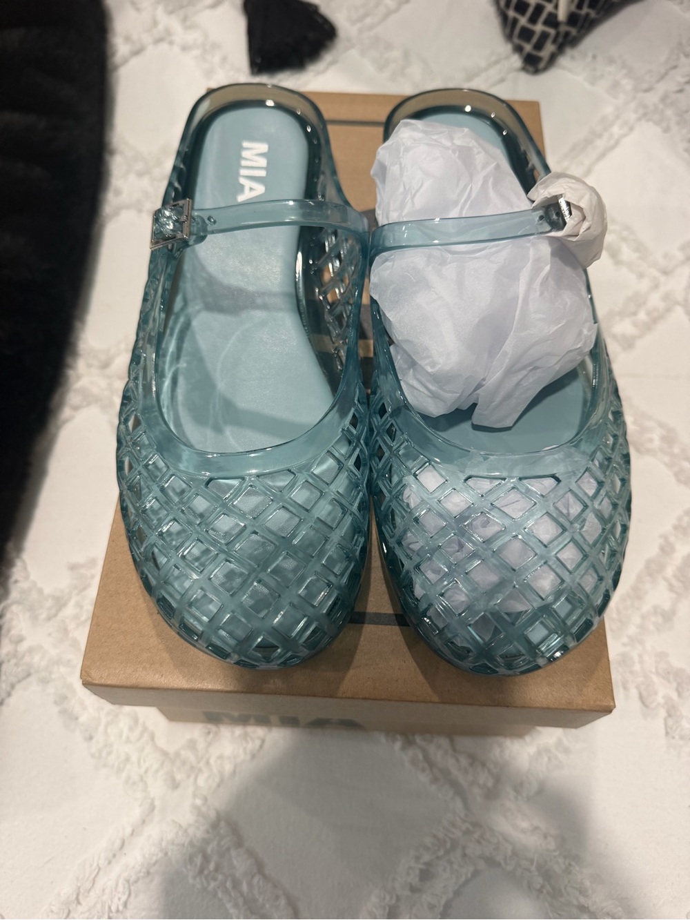 MIA Blue Jelly Mary Jane Shoes
